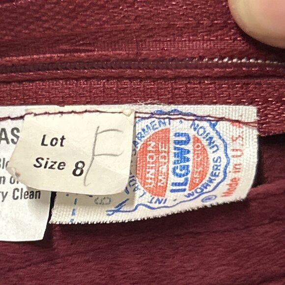 Abe Schrader Skirt Womens 8 Suede Pockets Red Union Made USA Vintage Midi - Picture 6 of 9